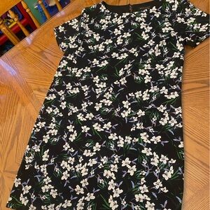 Banana Republic Black Dress with White Floral Print